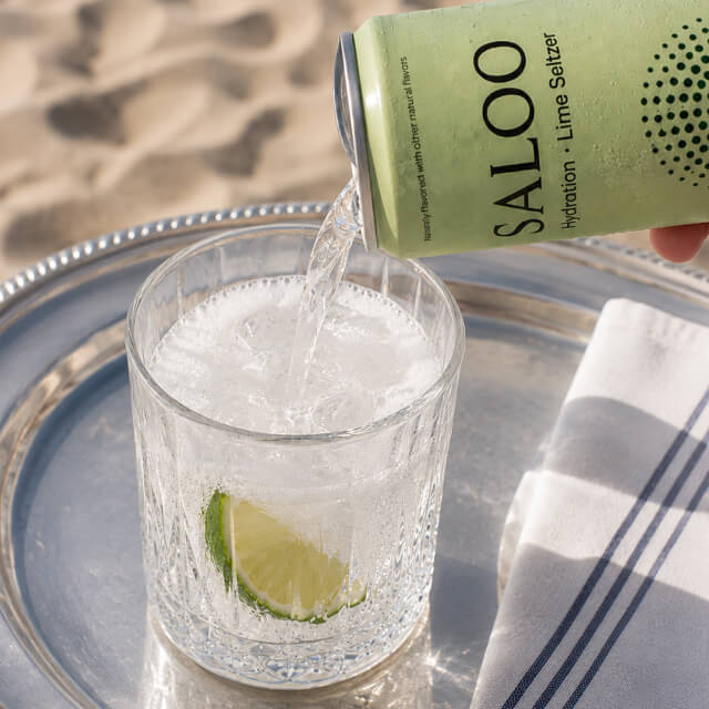 SALOO Hydration Lime Seltzer Functional Mixer - lifestyle slider image