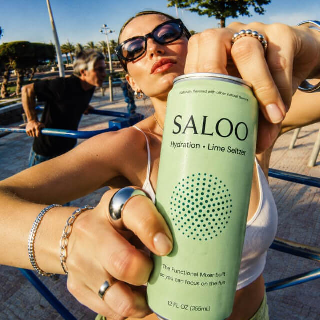 SALOO Hydration Lime Seltzer Functional Mixer - lifestyle slider image