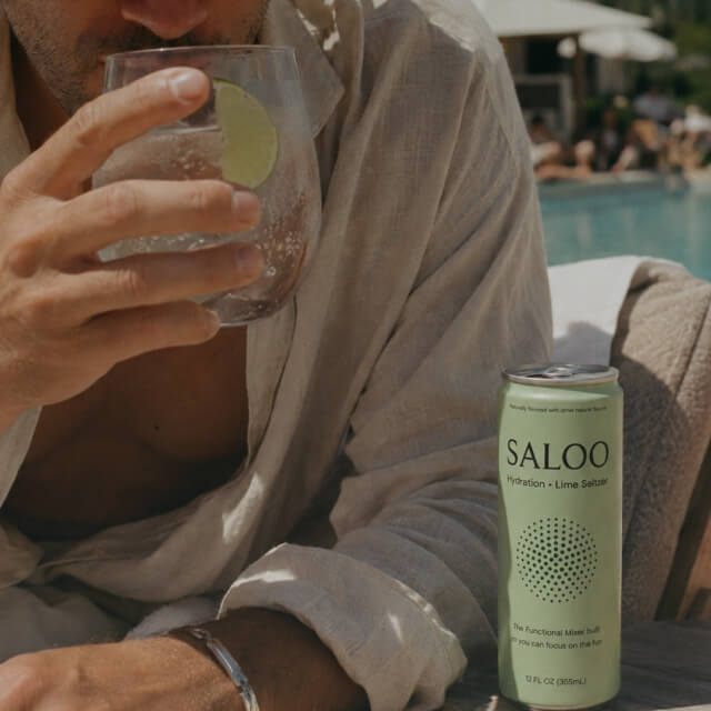 SALOO Hydration Lime Seltzer Functional Mixer - lifestyle slider image